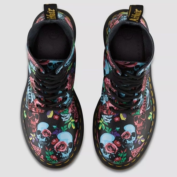 NEW Dr Martens 1460 Pascal Rose Floral Skull Limited Edition - Picture 3 of 15